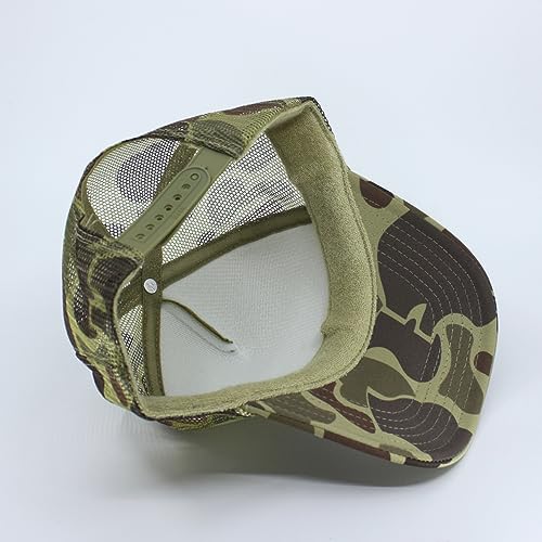 Image of The Vintage Year High Crown Foam Mesh Camouflage Trucker Hat Baseball Cap