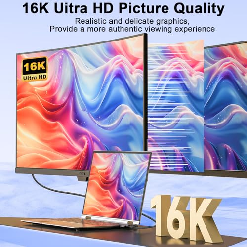 baolongking 16K HDMI 2.2 Cable, 96Gbps Ultra High Speed 16K@60Hz 8K@240Hz 4K@480Hz, for PS5 // TV/Gaming PC/Monitor/Projector (1M) - Image 2