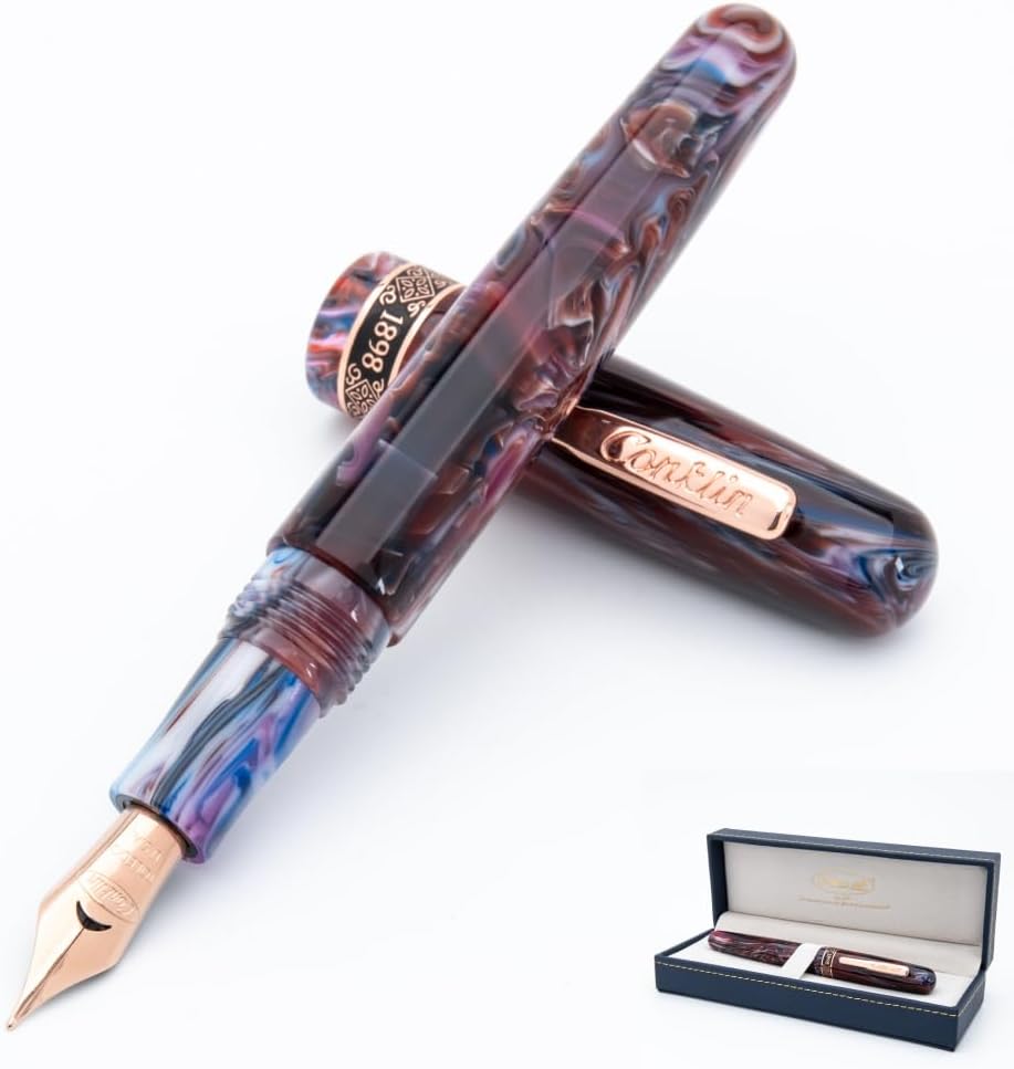 Conklin 1898 Fountain Pen, Misto Purple - Flex Nib | Luxury Writing Instrument with Unique Resin Blend | JoWo Stainless 