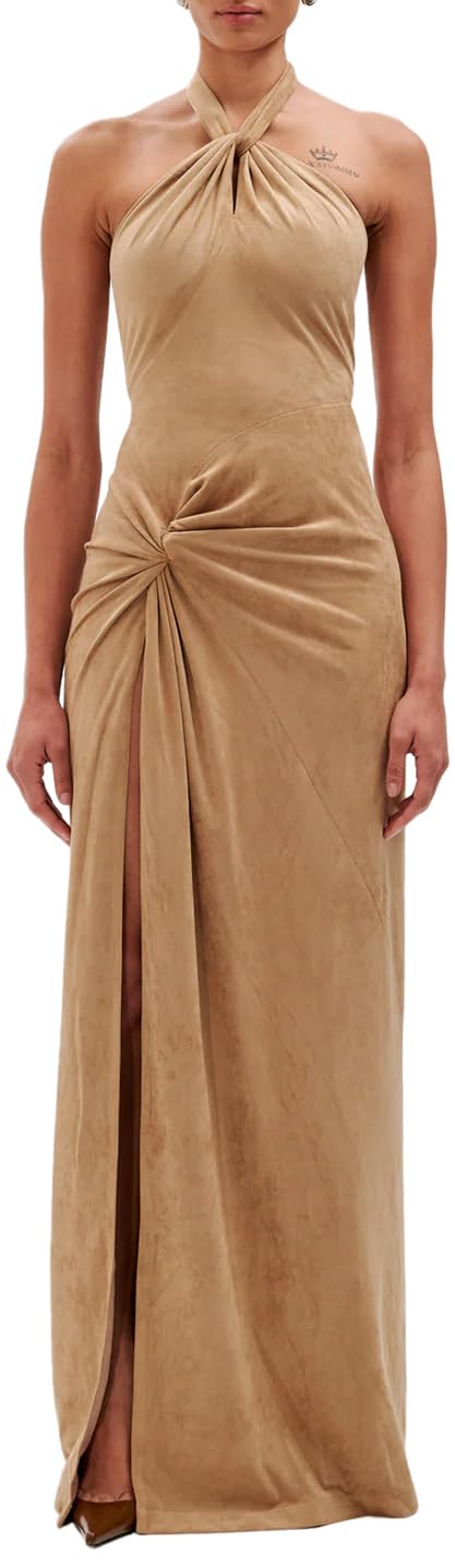 Ronny Kobo Womens Maxi Suede Brigita Dress