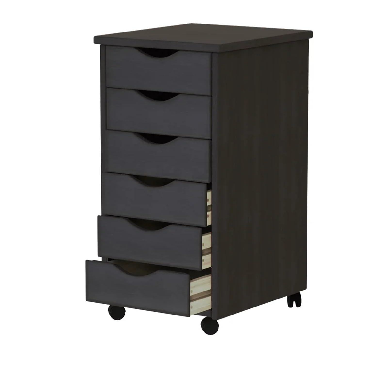 Carrello Multiuso da Cucina Carrello con rotelle in Legno, Carrello con rotelle a 6 cassetti for Cucina, Sala da Pranzo, Bagno, Nero Carrello di Servizio