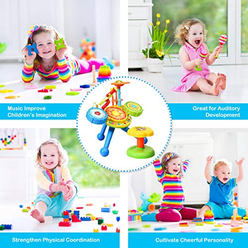 Costzon FWAM-02470 2-In-1 Kids Electronic Musical Toy Drum Set thumb #7
