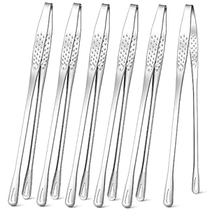6 Pcs 11 Inches Korean BBQ Tongs Stainless Steel Grill Tongs Japanese Barbecue Tongs Kitchen Tongs For Cooking Portable Kitchenware Grill Tongs for Home Outdoor Steak Salad Food