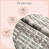 PawHut Rattan Hundeliege Outdoor mit Dach, Erhöhtes Hundebett für kleine und mittelgroße Hunde, Kühlendes Haustierliege mit Metallrahmen, Kissen für Draußen, 69 x 98 x 70 cm, Grau