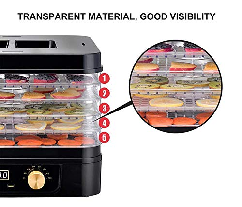 Lebensmittel Dehydrator,Elektrische Lebensmittelkonservierungsmaschine 35-70 ° C Temperatureinstellung 24-Stunden-Timing… – Bild 3
