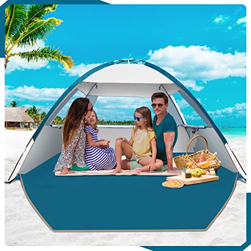 COMMOUDS Beach Tent Sun Shade for 3/4-5/6-7/8-10 Person, UPF 50+ Beach Sun Shelter Canopy Tent, Lightweight, Easy Set Up and Carry - Image 7