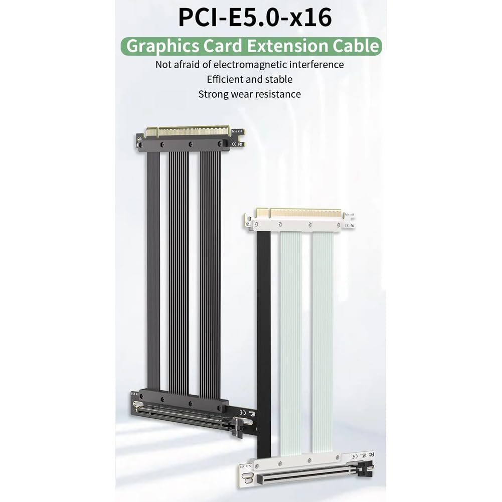 PCI-E 5.0 X16 Riser kabel przedłużający do karty graficznej montaż 90° przedłużacz GPU czarny