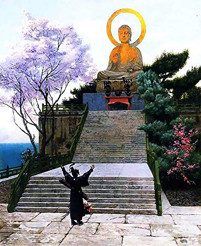 Art mural célèbre Bouddha de Gérôme : peinture à l'huile pour salon zen