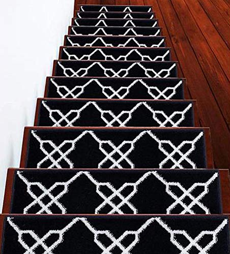 Exclusive Discount 60% Price SussexHome Stair Treads - 100% Polypropylene Carpet Strips for Indoor Stairs - Easy to Install with Double Adhesive Tape - Safe, Extra-Grip, Decorative Mats - 13-Pack - Navy