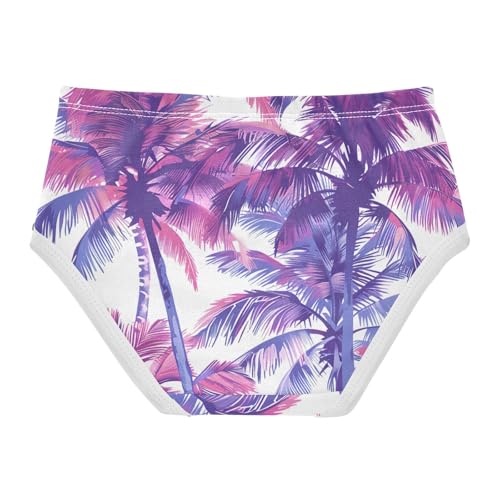 Fun Print Girls Underwear Toddlers 2t Cotton Panties for Girl Retro Purple Pink Palm Tree Kids Briefs Undies2