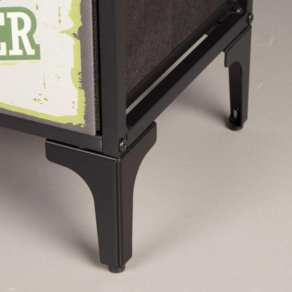 AKTIVE Max Home Comò multiuso per la camera da letto, Grafica retrò e vintage, 3 cassetti in tessuto leggero, 45x30x77 cm, Struttura in acciaio, Piano in legno