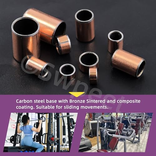 Swpeet 50cs 5 Größe mm × 8 Löcher × 10 × 12 Löcher × 14 mm Hülsenlager Sortiment Kit, Gleitlager eingewickelt ölige Steckdosen, Bronze Sinterhülse Lager