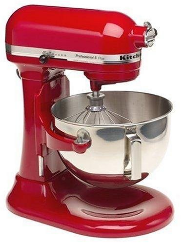 KitchenAid Professional 5 Plus Stand Mixer RKV25G0XER, 5-Quart, Empire Red, (Renewed)