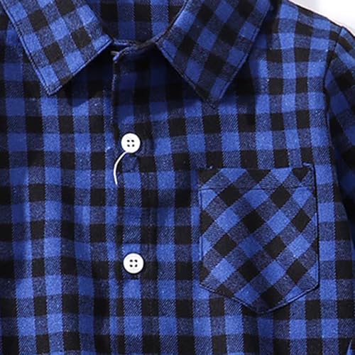 Toddler Flannel Shirt Jacket Plaid Long Sleeve Lapel Button Down Shacket Spring Coat for Boys Girls Shirt2