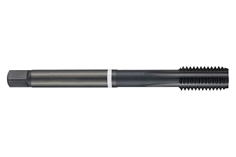 Dormer E252 Cobalt Steel Machine Straight Flute Threading Tap, Nitride Finish, Round with Square End Shank, Modified Bottoming Chamfer, M8-1.25mm Thread Size, 6mm Shank Diameter (Pack of 1)