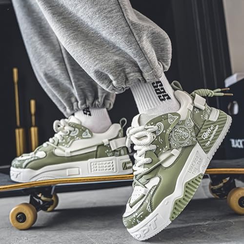 Y2K Chunky Sneakers for Women, Graffiti Design Platform Shoes, Height-Increasing Casual Big Size Travel2