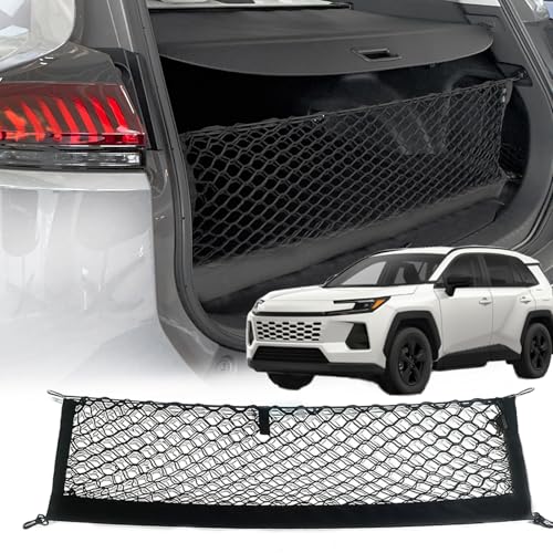Volcaner Cargo Net for All-New Toyota RAV4 2026 Accessories Rear Trunk Cargo Net Stretchable Organizer Elastic Mesh Net Compatible with Toyota RAV4 Accessories