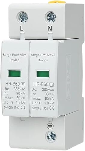 2P AC SPD 20KA-40KA 30KA-60KA 275V 385V House Surge Protector Protection Protective Low-voltage Arrester Device(20-40KA,2P AC275V)(20-40KA,2P AC385V)