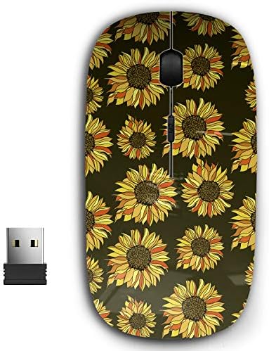 2.4G Ergonomic Portable USB Wireless Mouse for PC, Laptop, Computer, Notebook with Nano Receiver (Sunflower Sunflowers) image 3