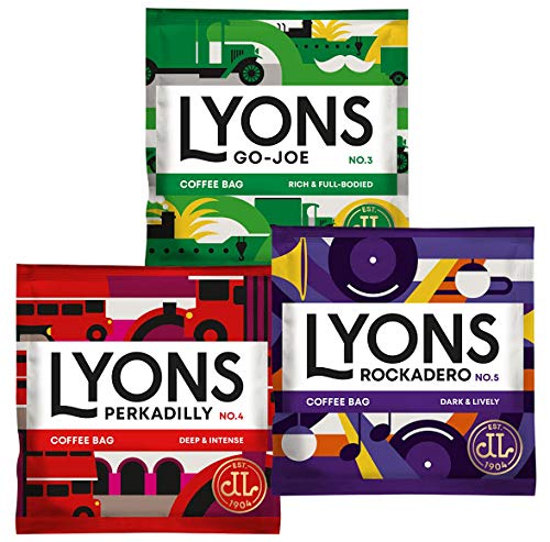 36 x Lyons Mixed Coffee Bags Go-Joe No.3, Perkadilly No.4 & Rockadero No.5