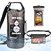 Etechydra Dry Bag - Bolsa Impermeable de 20 l, Impermeable para teléfono móvil + Bolsa, Bolsa Impermeable, Bolsa para Mochila, Bolsa para Exteriores para Barcos, Playa, Kayak, Color Negro