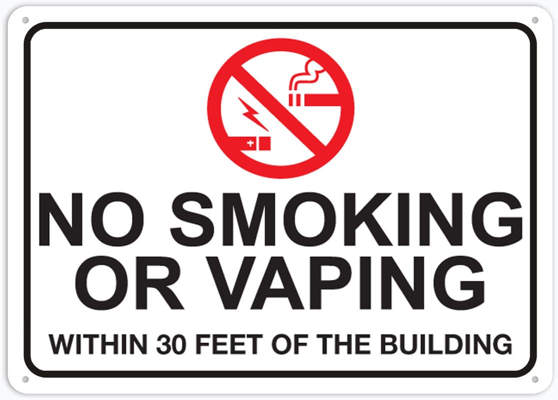 No Smoking Vaping Within [Area] Aluminum Metal Sign 12"x8" Premium Aluminum Sun-Proof Rust-Free For Home/Yard Use