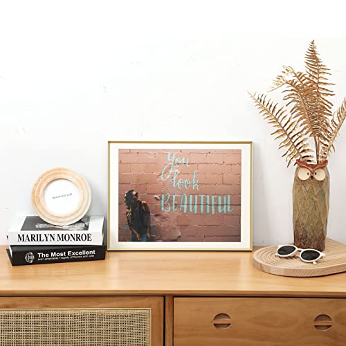 Folkor 12X16 Gold Picture Frame With Mat For 11X14 Or Without Mat For 12X16, Aluminum Photo Poster Frames For Wall Gallery Living Room Bedroom Office, Wall Mount And Tabletop Display (Gold, 1 Pack) #TOP7