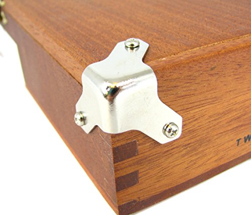 8-Pack of Classic Nickel-Plated Trunk & Cabinet Corners with 1-inch Legs - Mounting Screws Included