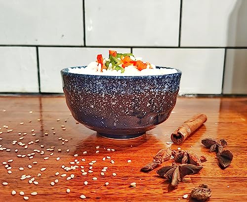 Vallenwood 123-994 8 Pieces Japanese Fuji Blue Style. 4 Ceramic Miso & Rice Bowls Set Plus 4 Small Soy Sauce Bowl Plates Included. 8 Oz. Japan thumb #4