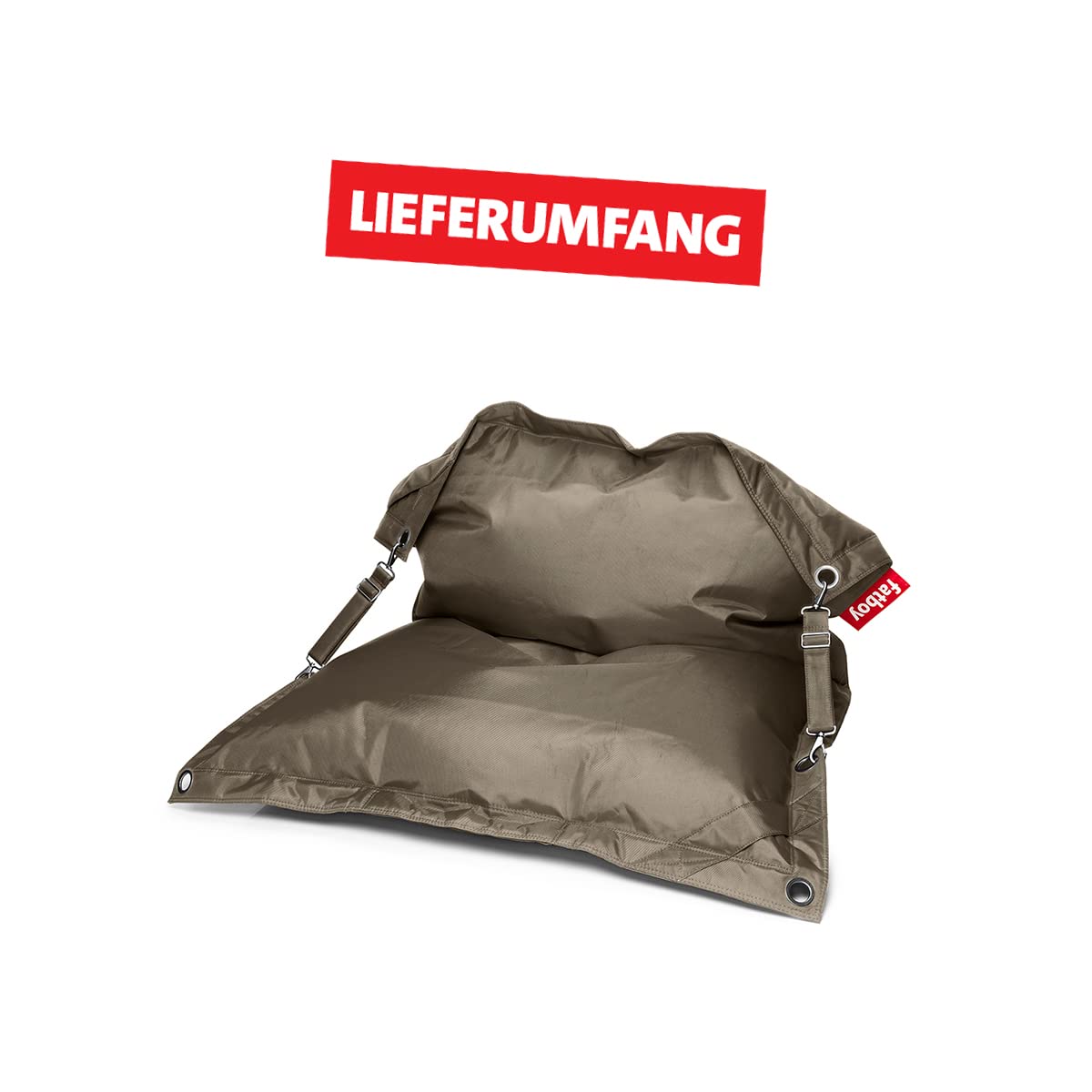 Poltrona Sacco Fatboy Buggle Up - Pouf Per Interni Ed Esterni, 180x140 Cm, Idrorepellente, Marrone - Foto 4