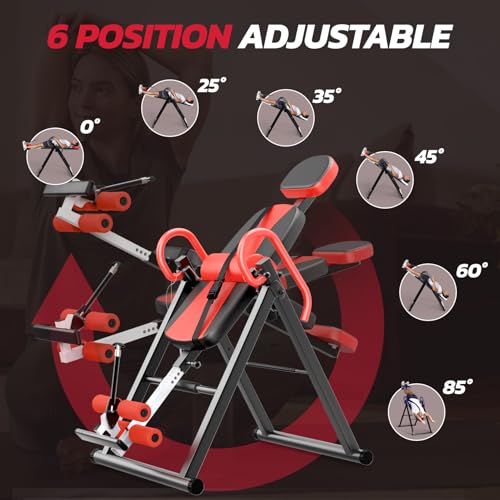 image for YOLEO Heavy Duty Inversion Table for Back Pain Relief with Adjustable 