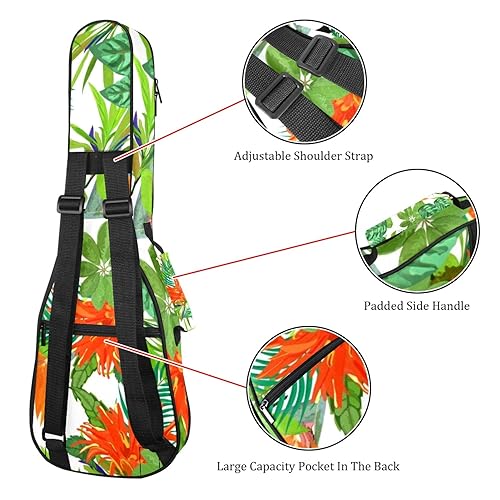 JRHEJTHH Durable Ukulele Bag Water Resistent Ukulele Case with Adjustable Shoulders for 21 23 24 inch Thick Padding Tropical Plant - Les Beatles, Paul McCartney, John Lennon, RIngo Starr, George Harrison JRHEJTHH Durable Ukulele Bag Water Resistent Ukulele Case with Adjustable Shoulders for 21 23 24 inch Thick Padding Tropical Plant – Image 4