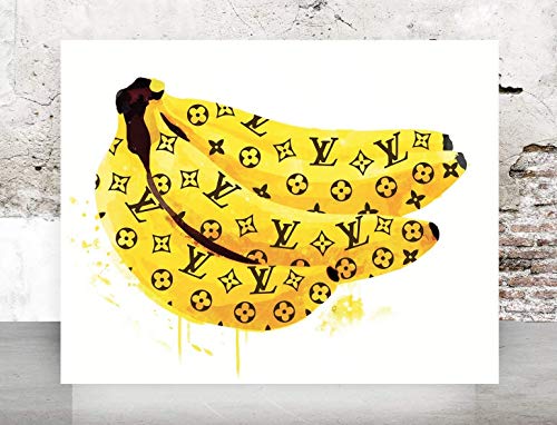 Yellow Dripping Banana Fashion Wall Art Print Poster Urban Pop Art French Vintage