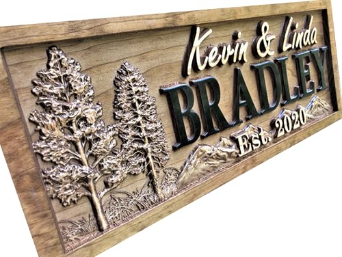 Custom Cabin Sign | Personalized Wood Sign | Cabin &...