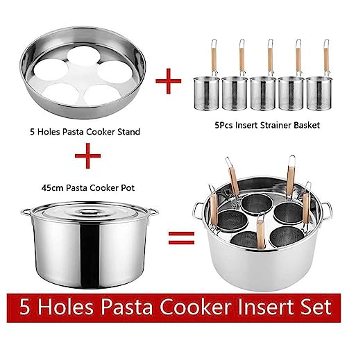 Ensemble d'inserts pour cuiseur à pâtes en acier inoxydable de qualité - 6