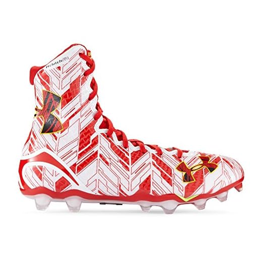 Under Armour Men's Highlight MC Lacrosse Cleats (11.5 M US, White/Red/Taxi)
