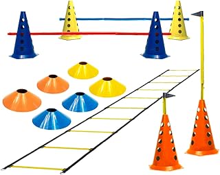 6 Cones Furados Com Barreiras + 6 Pratos + Escada Funcional