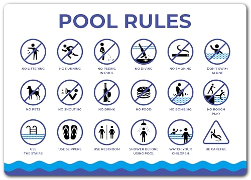 Panneau Pool Rules A4 haut de gamme rigide en aluminium de 3 mm avec impression UV - 3