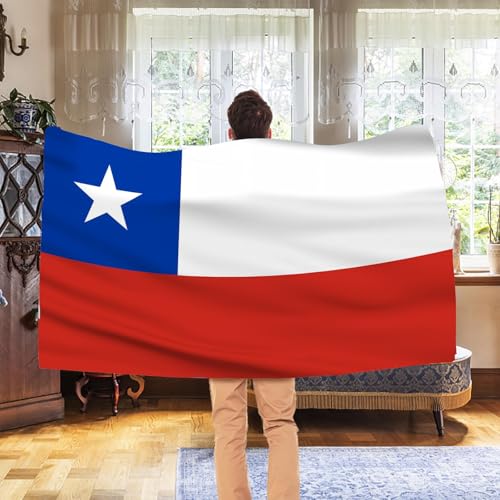 Image of AhfuLife Chile Flag 3x5 Ft, Large Chilean National Flags for Outside - Double Side with Brass Eyelets for Chilean Party Decorations, Soccer Party Bar Garden Decoration Indoor Outdoor