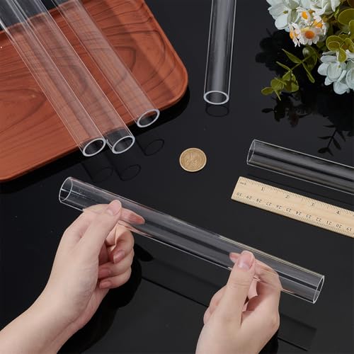 OLYCRAFT 6 Stück 25cm Rundes Acrylrohr 25.5mm Außendurchmesser 21.5mm Innendurchmesser Klares Starres Rohr Kleine Transparente Acrylrohre Runde Rohre Für Wasserkühlungssysteme Lampenzubehör