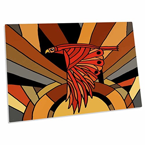 3dRose Desk Pad Grande Retro Hawk