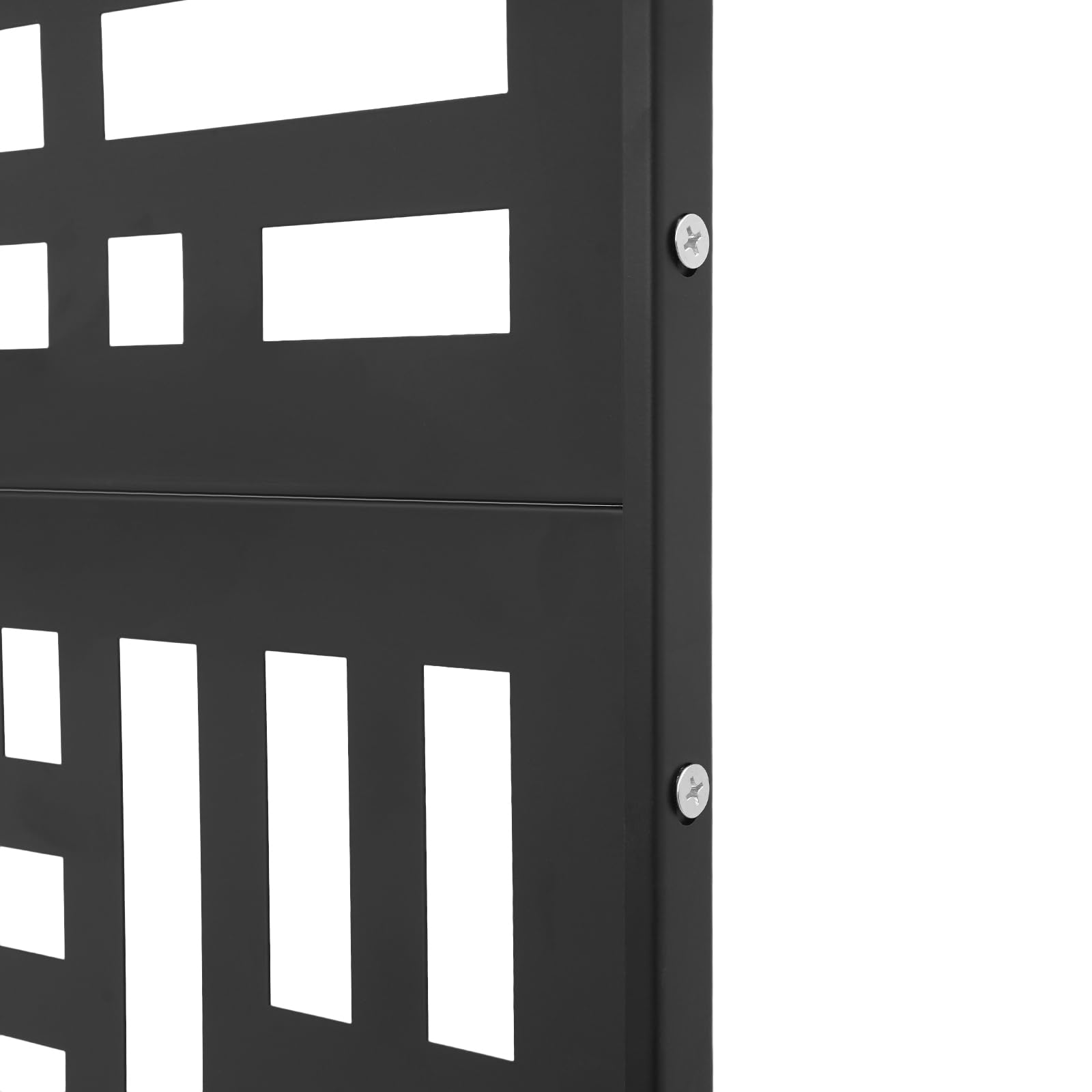 Paravent d'extérieur avec socle - 120 x 190 cm - Brise-vue pour extérieur, balcon, jardin, coin salon - En métal - Noir