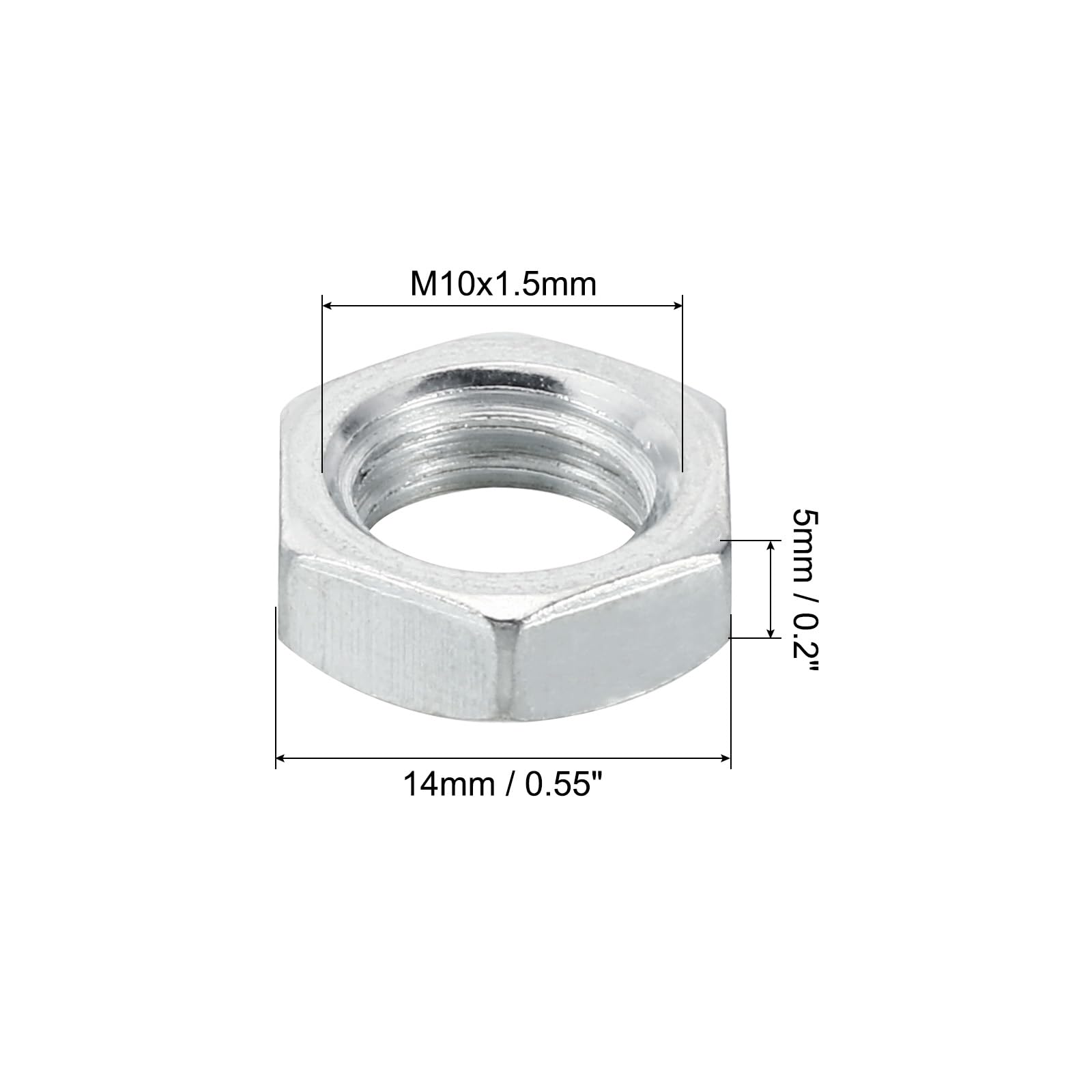 PATIKIL M10x1.5 Steel Hex Nuts - Image 2