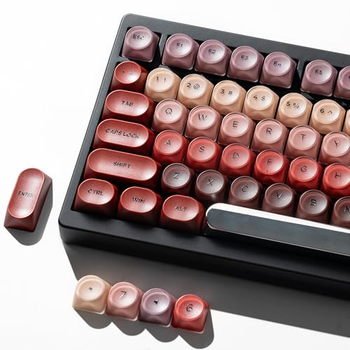 Keyporia PBT Keycaps, Matte Red Lipstick Jelly Keycaps MOA Profile, 129 Keys Elegant Cute Custom Key caps for 61/68/84/87/98/100 Cherry Gateron MX Mechanical Keyboards, No Tear & Never Fades by Keyporia - Used condition - US$20.46