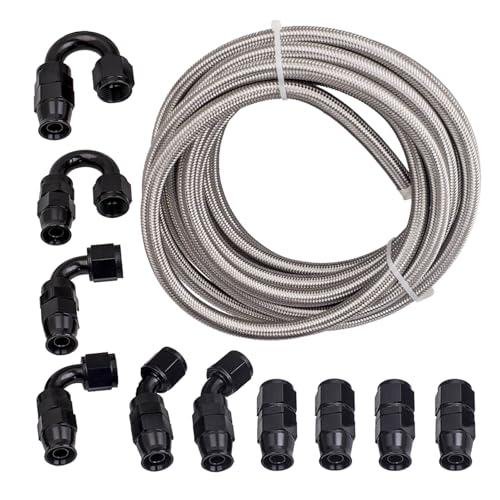 maXpeedingrods 10AN 20FT Fuel Line Kit, E85 Nylon Braided Fu...