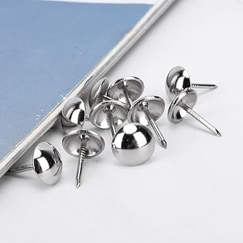 Retro-Style Craft Accessories, 11x17mm Drawing Pin, Brass and Iron Material for Sofa(Silver)