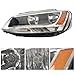 munirater Headlight Assembly Replacement for 2011-2018 Base/Comfortline/GLI/SEL/SE/S/Sport/Sportlin/Trendline/Wolfsburg Sedan 4-Door Headlamp Halogen Model Driver Side