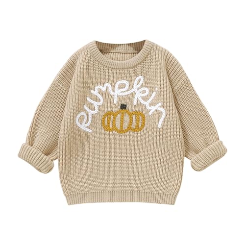 Girls Boys Halloween Pumpkin Sweater Cute Pattern Knit Pullover Long Sleeve Crewneck Tops Fall Winter Sweatshirts