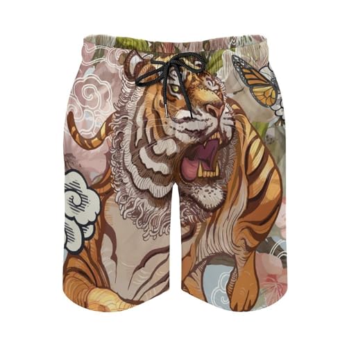 Maillot de bain homme UMENG short de bain à fleurs taille S cordon
