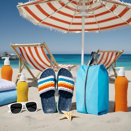 Travel Shoe Bags, Set of 12, Large Oxford Fabric Storage Bags with Zipper and Handle, Water-Resistant Pouches (Black, Gray, Green, Red, Cream, Blue)3